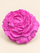 Another bright pink rose piece with wavy, ribbed petals and a visible concrete texture